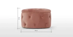 Puf Redondo Pequeño con Almacenaje Hampton – Rosa Palo