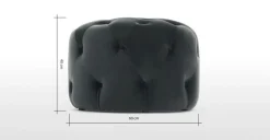 Puf Redondo Pequeño Hampton – Gris Medianoche