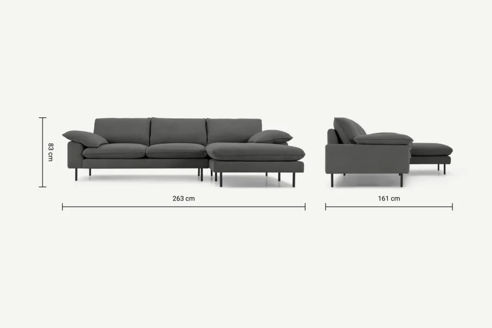 Seccional con Chaise Longue a la Derecha Fallyn – Pizarra Apedreada