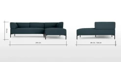 Seccional con Chaise Longue a la Derecha Kiva – Azul Egeo
