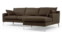 Seccional con Chaise Longue a la Derecha Mendini – Marrón Chocolate