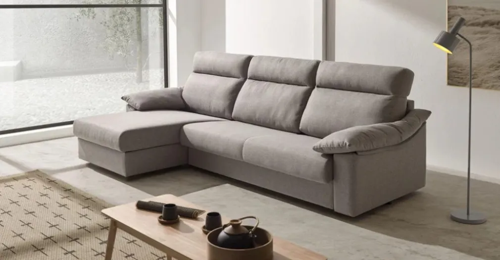Seccional con Chaise Longue a la Izquierda Berton – Gris