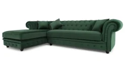 Seccional con Chaise Longue a la Izquierda Branagh – Verde Pino