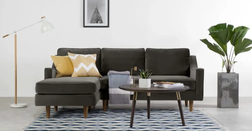 Seccional con Chaise Longue a la Izquierda Dallas – Gris Cemento