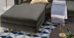 Seccional con Chaise Longue a la Izquierda Dallas – Gris Cemento