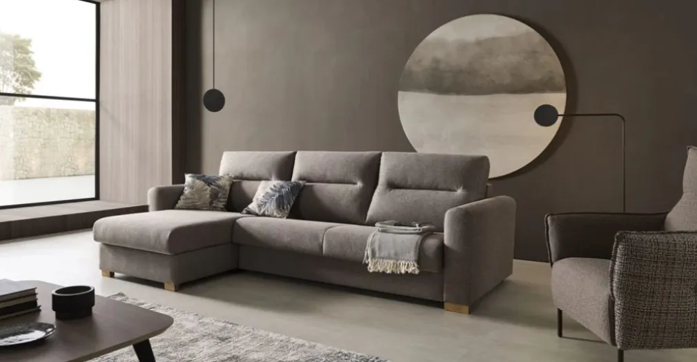 Seccional con Chaise Longue a la Izquierda Faro – Gris