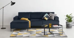 Seccional con Chaise Longue a la Izquierda Frederik – Azul Zafiro
