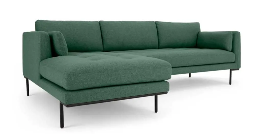 Seccional con Chaise Longue a la Izquierda Harlow – Verde