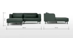 Seccional con Chaise Longue a la Izquierda Herman – Verde Bosque