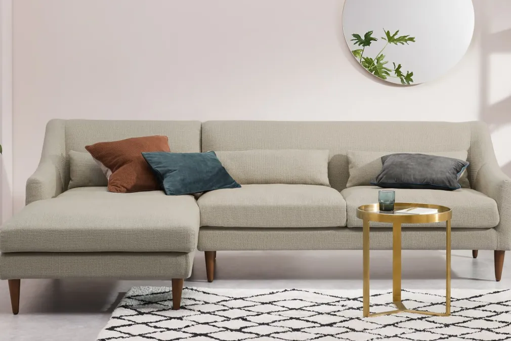 Seccional con Chaise Longue a la Izquierda Herton – Beige Cebada