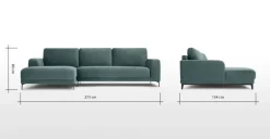 Seccional con Chaise Longue a la Izquierda Luciano – Verde