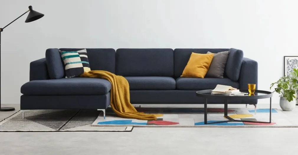Seccional con Chaise Longue a la Izquierda Monterosso – Azul Tormenta