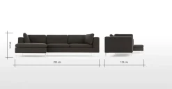 Seccional con Chaise Longue a la Izquierda Monterosso – Gris Marengo