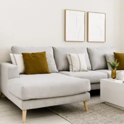 Seccional con Chaise Longue a la Izquierda Piero – Gris Claro