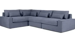 Seccional con Chaise Longue a la Izquierda Trent – Azul Lavado