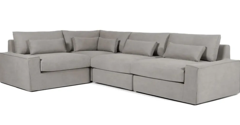 Seccional con Chaise Longue a la Izquierda Trent – Gris Lavado