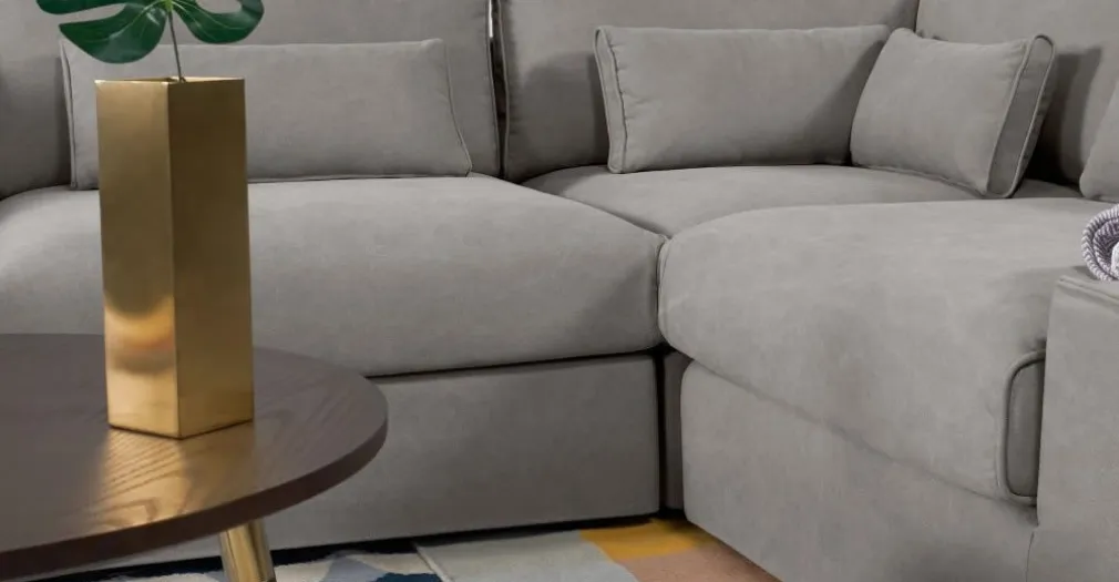 Seccional con Chaise Longue a la Izquierda Trent – Gris Lavado