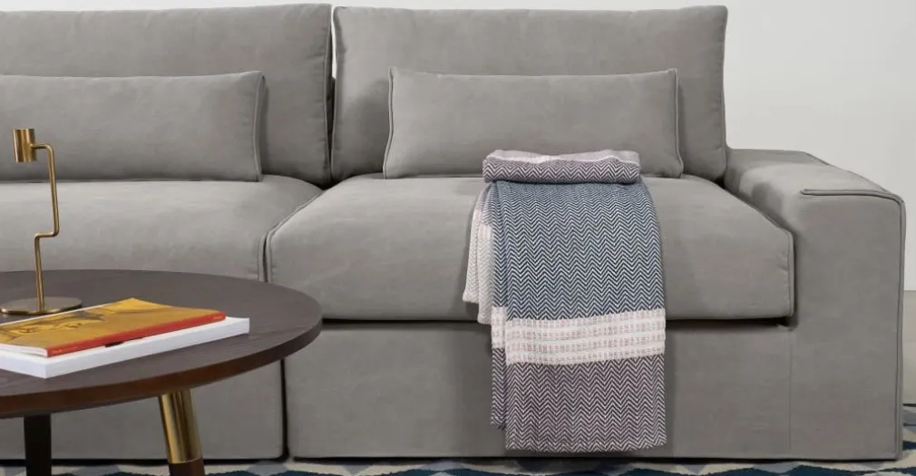 Seccional con Chaise Longue a la Izquierda Trent – Gris Lavado