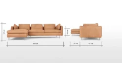 Seccional con Chaise Longue a la Izquierda Vento – Canela