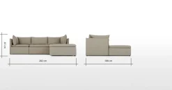 Seccional con Chaise Longue a la Izquierda Victor – Gris Portland