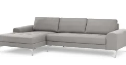 Seccional con Chaise Longue a la Izquierda Vittorio – Gris Perla