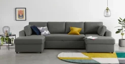 Seccional en U Aidian – Gris Paloma
