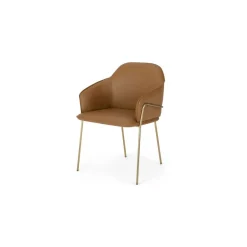 Silla de comedor con marco de metal Stanley – Cuero