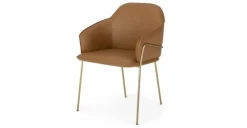 Silla de comedor con marco de metal Stanley – Cuero