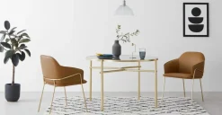 Silla de comedor con marco de metal Stanley – Cuero