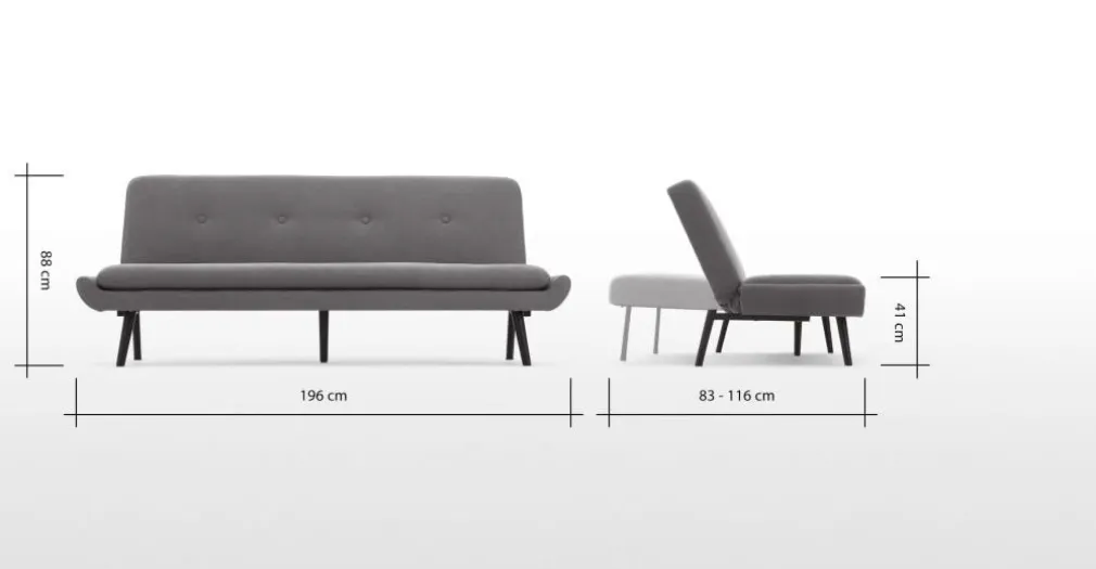 Sofá Cama Click Clack Edwin – Gris Marga