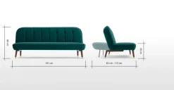 Sofá Cama Click Clack Margot – Azul Seafoam