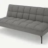 Sofá Cama Hallie, Gris Manhattan Con Patas Negras
