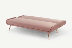 Sofá Cama Moby Rosa Vintage Con Patas Cobre