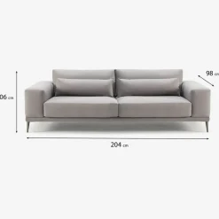 Sofá 3 Cuerpos Inua – Gris