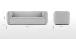 Sofá de 3 Cuerpos Berko – Gris Tiza
