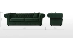 Sofá de 3 cuerpos Chesterfield Branagh – Verde Pino