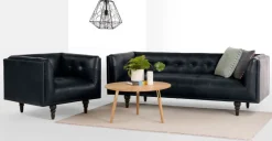 Sofá de 3 Cuerpos Connor – Negro Premium