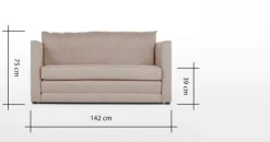 Sofá de 2 Cuerpos Eli – Beige Codorniz