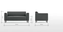 Sofá de 2 Cuerpos Herron – Gris Marga