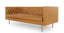 Sofá de 3 Cuerpos Julianne – Cuero Marrón Premium