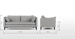 Sofá de 3 Cuerpos Keston – Gris Aviación