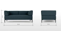 Sofá de 2 Cuerpos Kiva – Azul Egeo