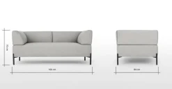 Sofá de 2 Cuerpos Kiva – Gris Granizo