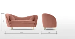 Sofá de 2 Cuerpos Kooper – Blush Pink Velvet