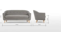 Sofá de 3 Cuerpos Lottie – Gris Tiza