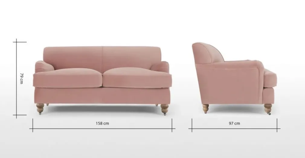 Sofá de 2 Cuerpos Orson – Rosa Vintage