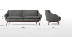 Sofá de 3 Cuerpos Oslo – Gris Marga