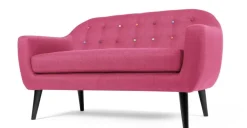 Sofá de 2 Cuerpos Ritchie – Rosa Chicle con Botones de Colores