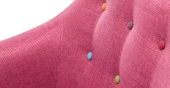 Sofá de 2 Cuerpos Ritchie – Rosa Chicle con Botones de Colores