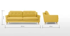 Sofá de 3 Cuerpos Rufus – Amarillo Mostaza